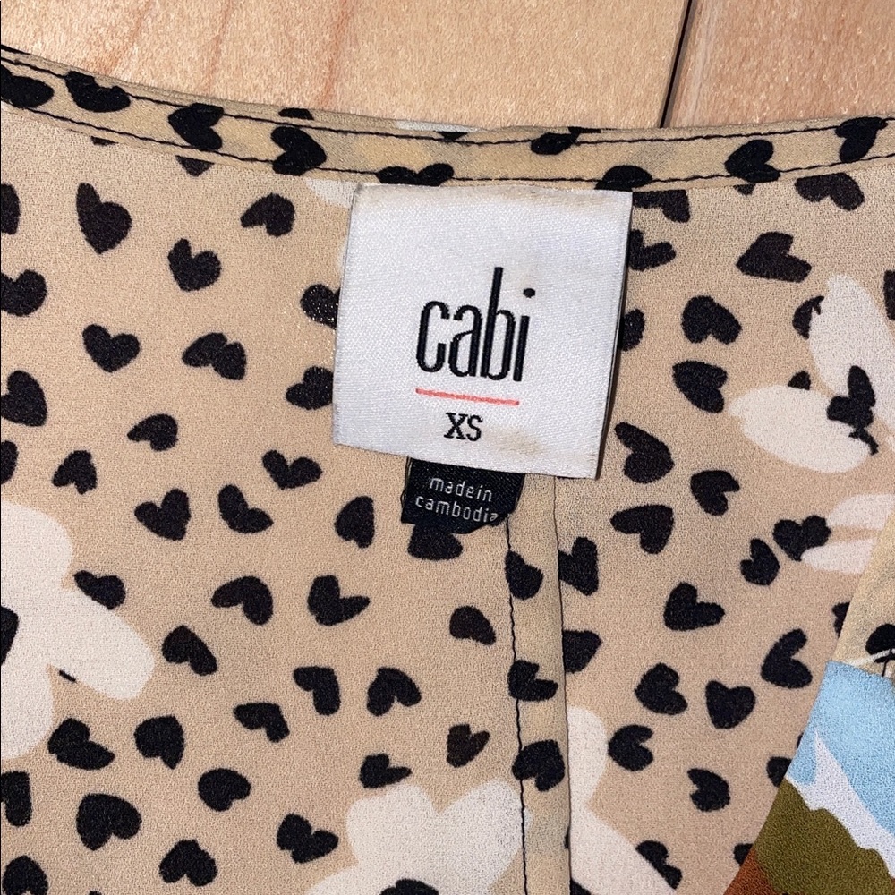 CAbi Patchwork Heart and Floral Pattern Blouse XS - image 4